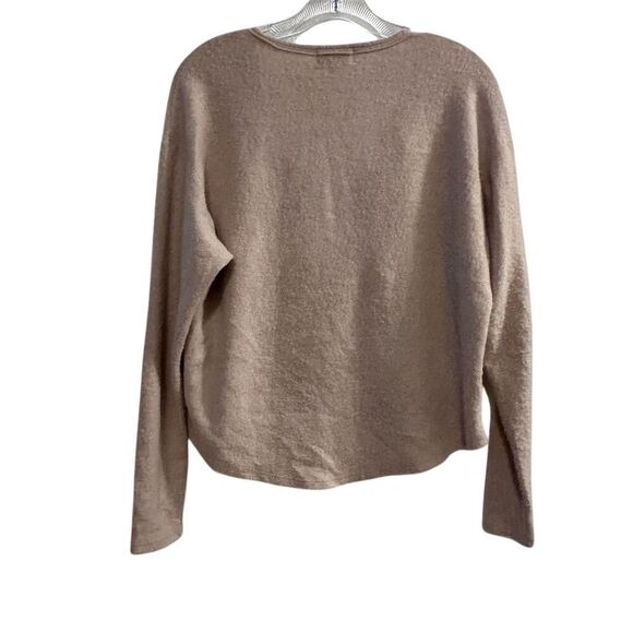 Socialite Women's Beige V-Neck Long Sleeve Blouse Size S Casual Top - Picture 9 of 12